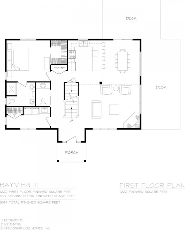 Bay View III - First Floor by Wisconsin Log Homes, Inc