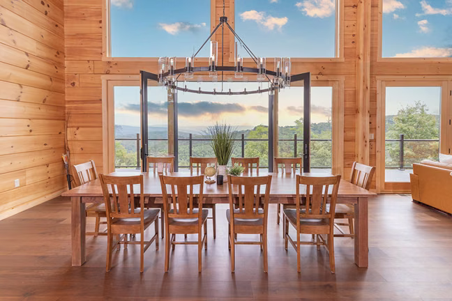 Grand Summit Log - Dining Room with View - Timberhaven