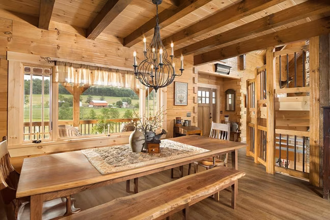 Pleasant Grove Log - Dining Room - Timberhaven